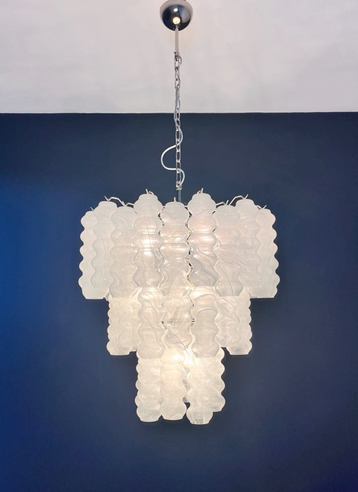 Murano Lysekrone – 48 Hvite Alabaster Glassrør – detalj 6 – Murano Classics