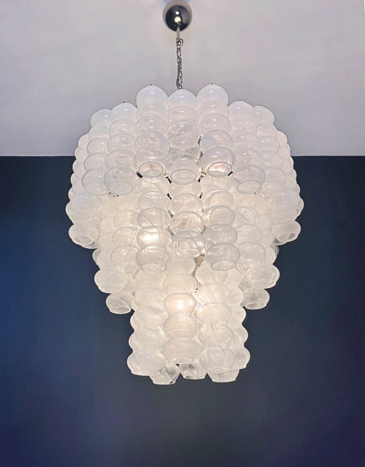 Murano Lysekrone – 48 Hvite Alabaster Glassrør – detalj 5 – Murano Classics