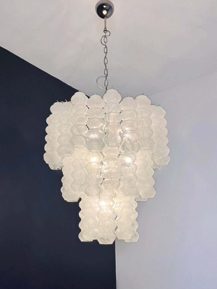 Murano Lysekrone – 48 Hvite Alabaster Glassrør – detalj 4 – Murano Classics