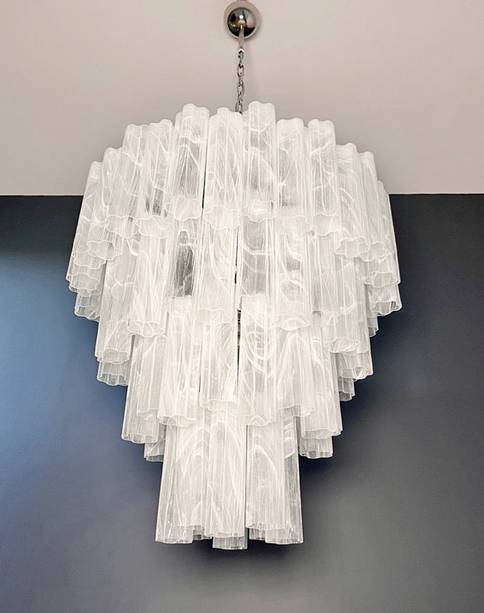Murano Chandelier – 80 White Alabaster Glass Tubes – detail 7 – Murano Classics