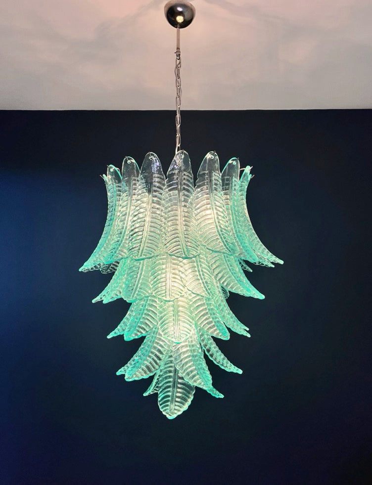 Murano Kroonluchter – 52 Turquoise Felciglaselementen – detail 8 – Murano Classics