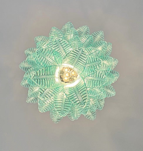 Murano Chandelier – 52 Turquoise Felci Glass – detail 1 – Murano Classics