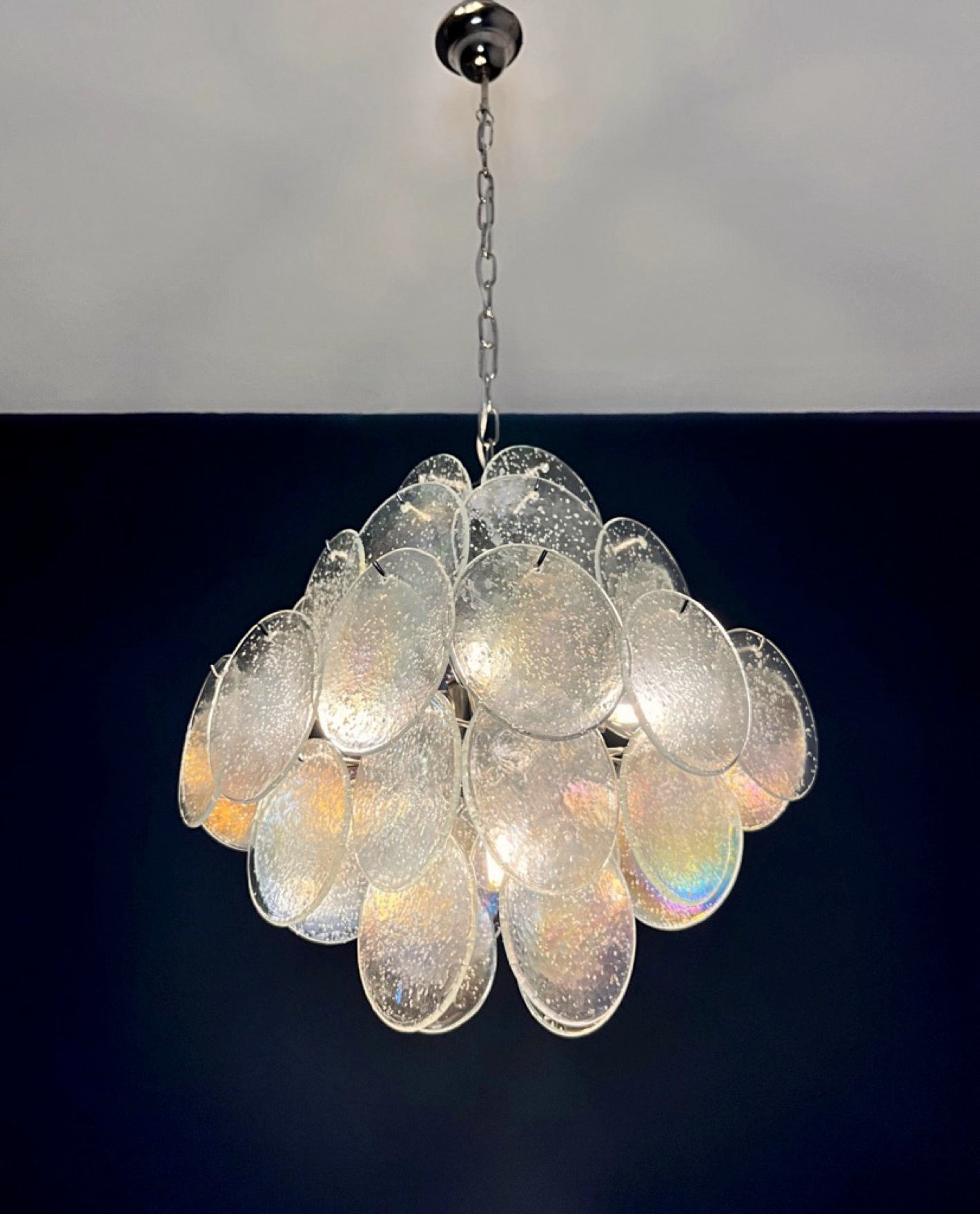 Murano Chandelier – 36 Iris Disc Glass – detail 6 – Murano Classics