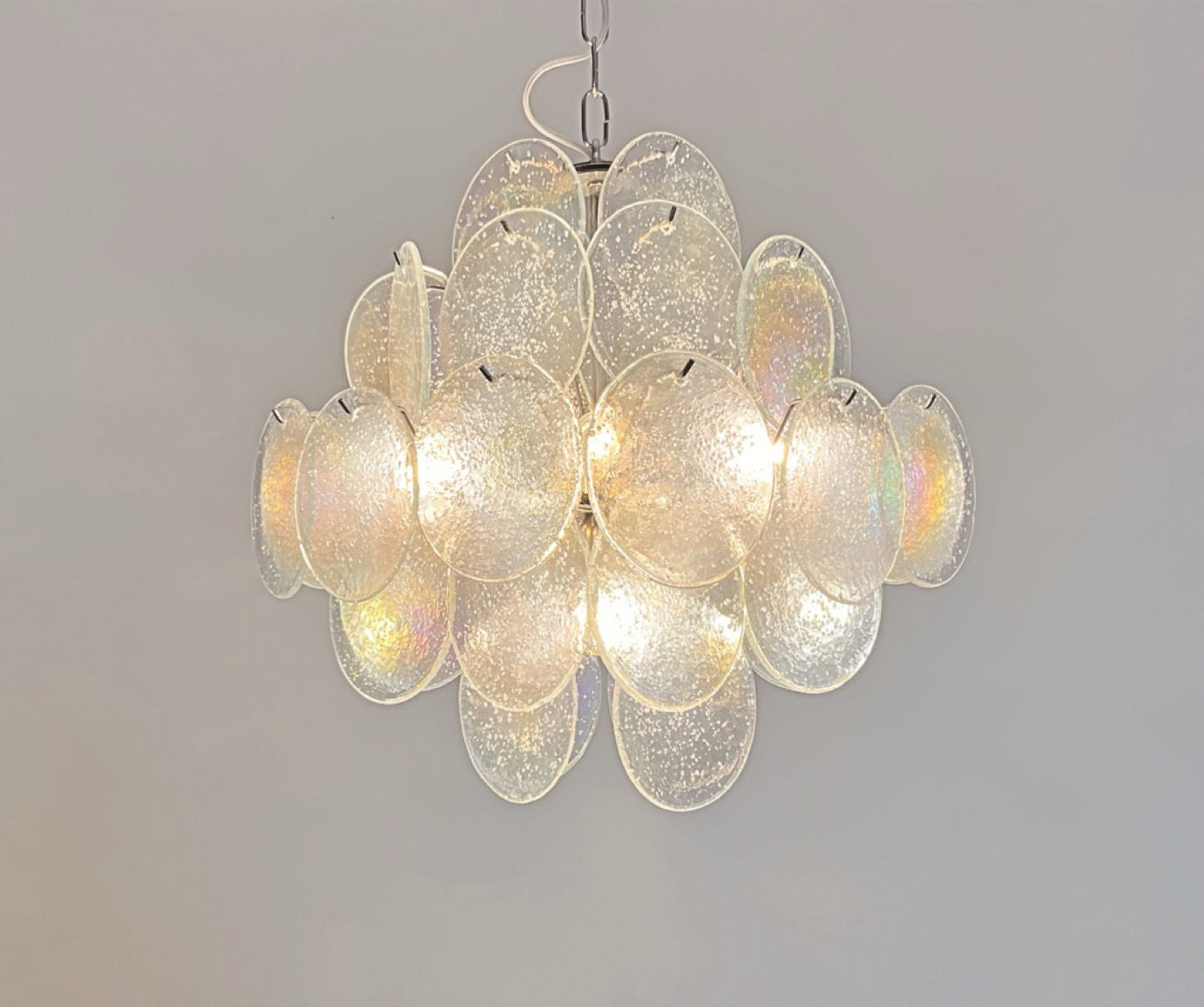 Murano Chandelier – 36 Iris Disc Glass – detail 5 – Murano Classics