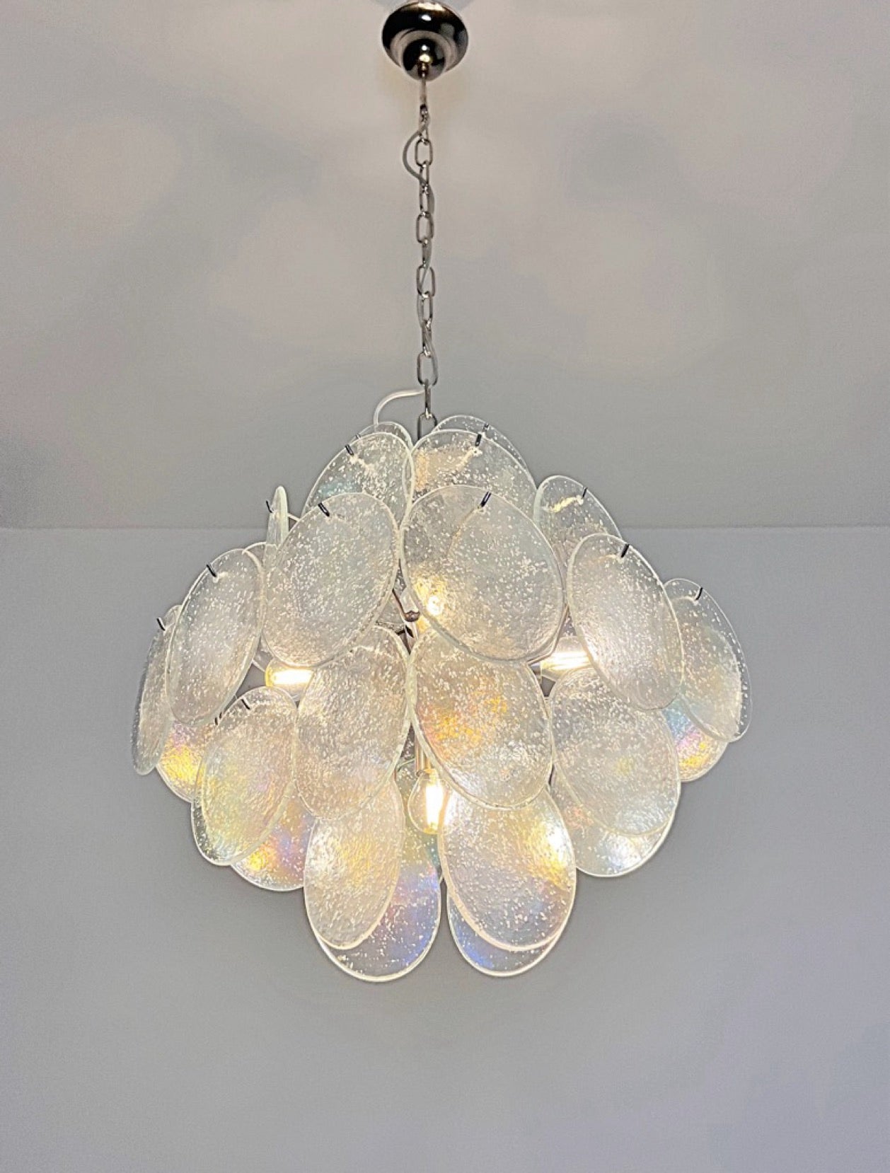 Murano Chandelier – 36 Iris Disc Glass – detail 3 – Murano Classics