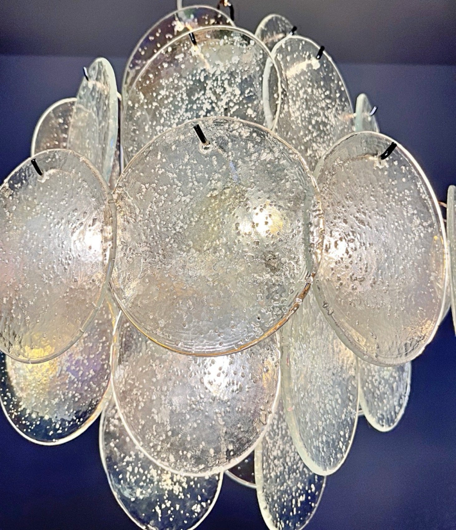 Murano Chandelier – 36 Iris Disc Glass – detail 2 – Murano Classics