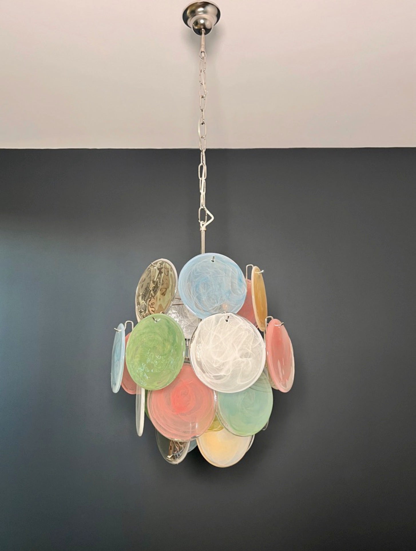 Murano Lysekrone | 24 Multifarget Alabaster Diskglass