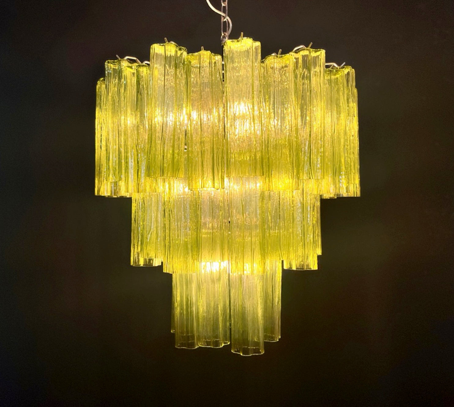 Murano Chandelier – 48 Green Glass Tubes – detail 6 – Murano Classics