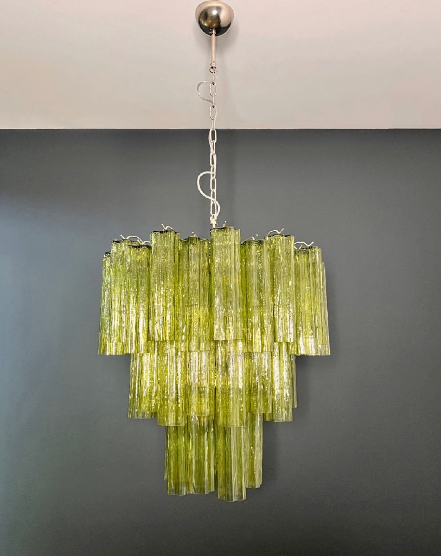 Murano Chandelier – 48 Green Glass Tubes – Murano Classics