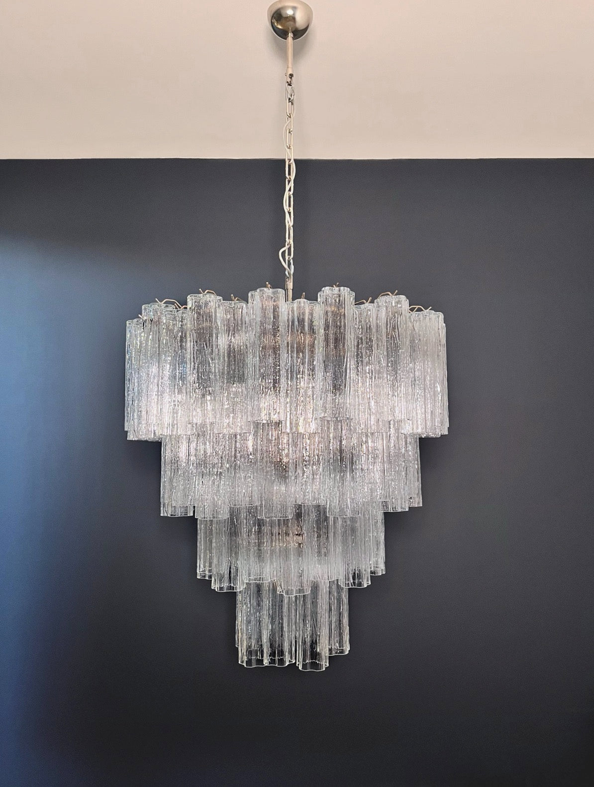 Murano Chandelier – 80 Clear Glass Tubes – Murano Classics