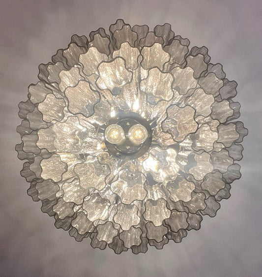 Murano Lysekrone | 80 Røykfargede Rørglass