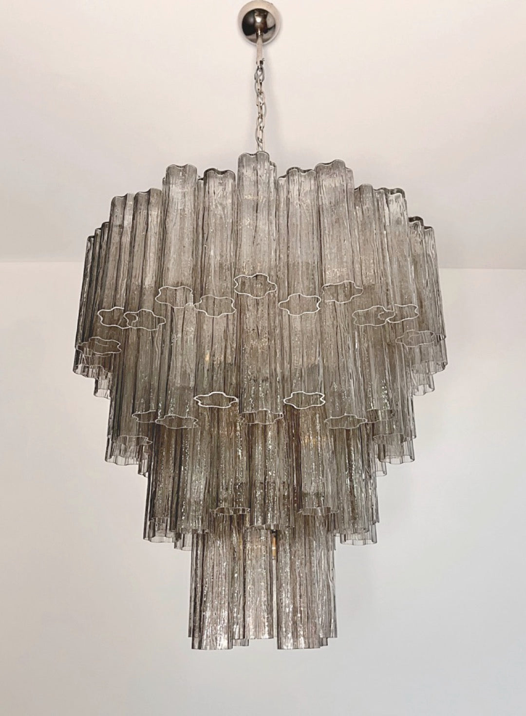 Murano Chandelier – 80 Smoked Tube Glass – detail 7 – Murano Classics