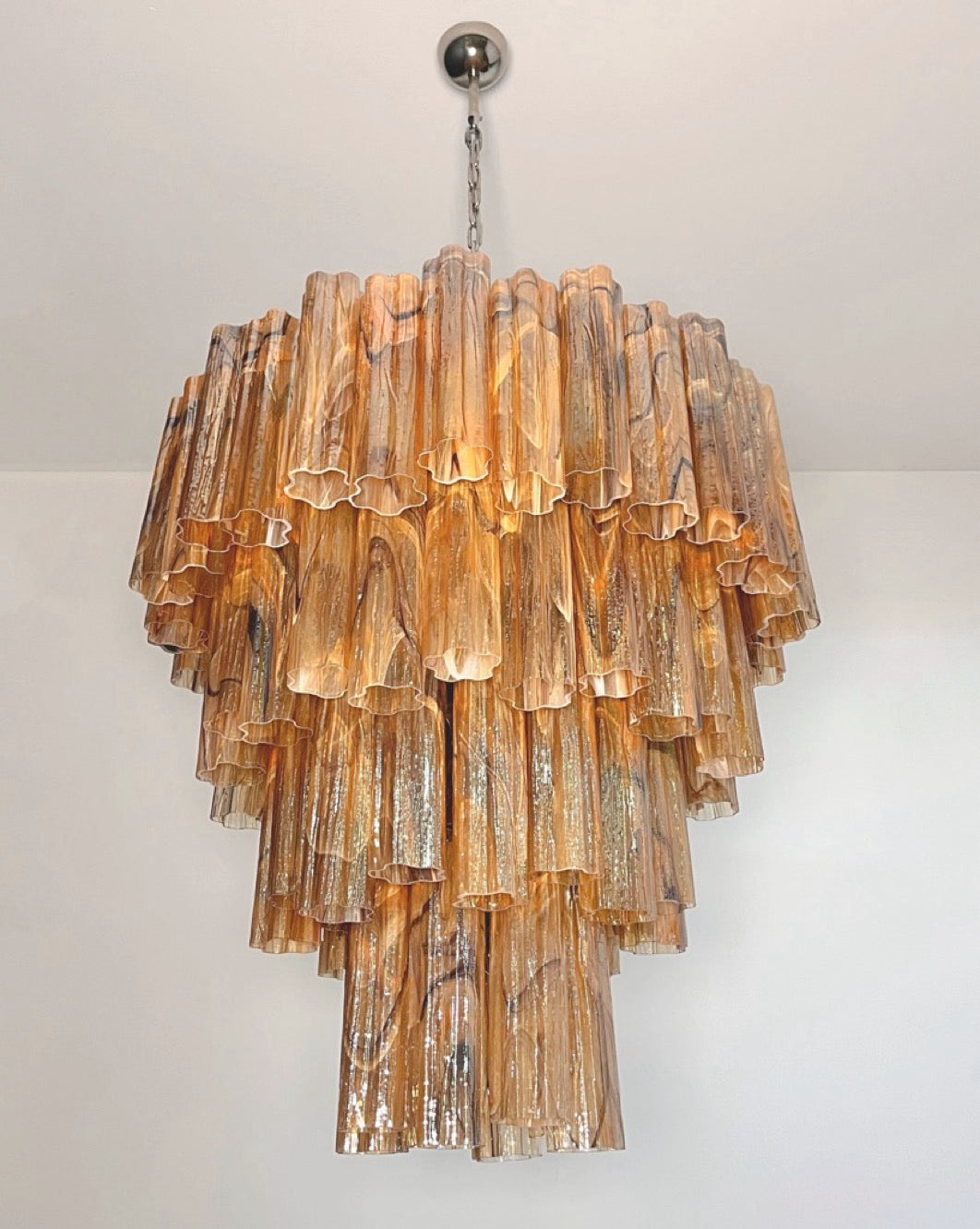 Murano Chandelier – 80 Yellow Alabaster Black Tube Glass – detail 10 – Murano Classics