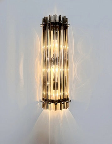 Murano Wall Lamp – 7 Clear Smoked Prism Glass – Set of 2 – detail 5 – Murano Classics