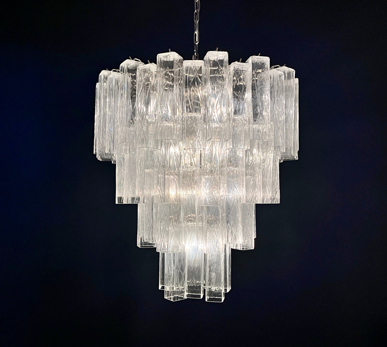 Murano Lysekrone | 80 Klare Rørglass