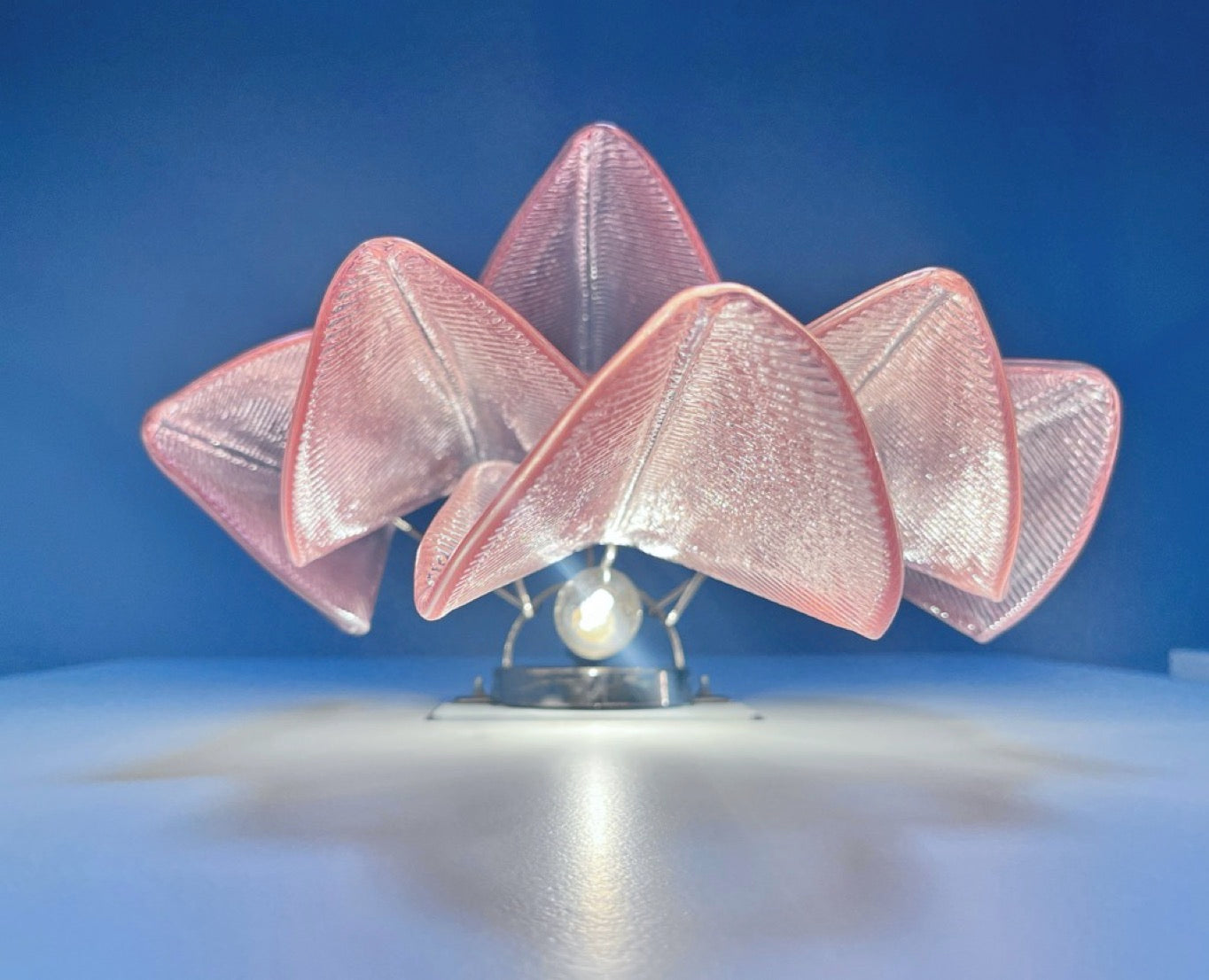 Pair of Vintage Italian Murano wall lights – 12 “rondini” pink glass