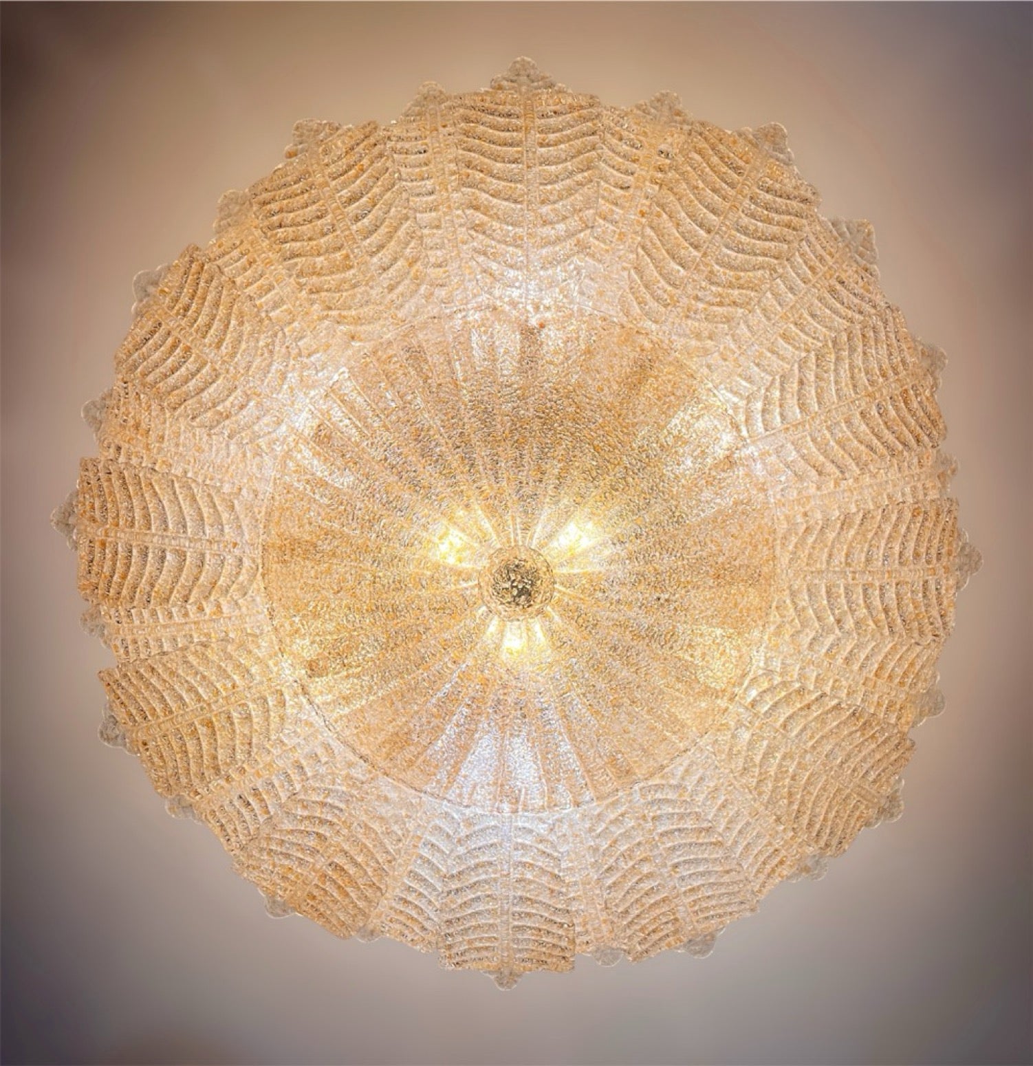 Flower Ceiling Lamp – Murano Art Glass – golden powder
