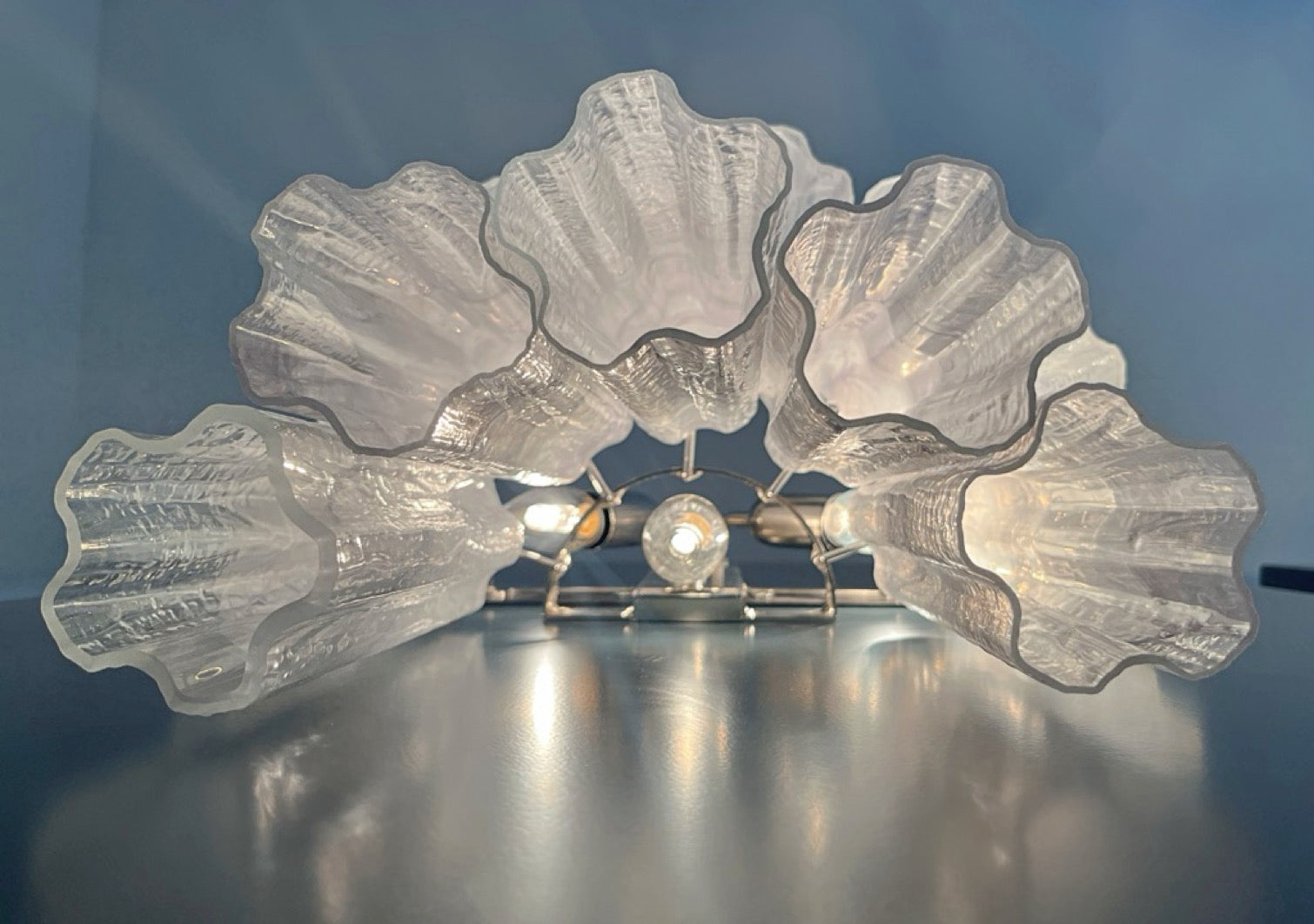 Fantastic pair of Murano Glass Tube wall sconces – 13 lilla alabaster glass tube