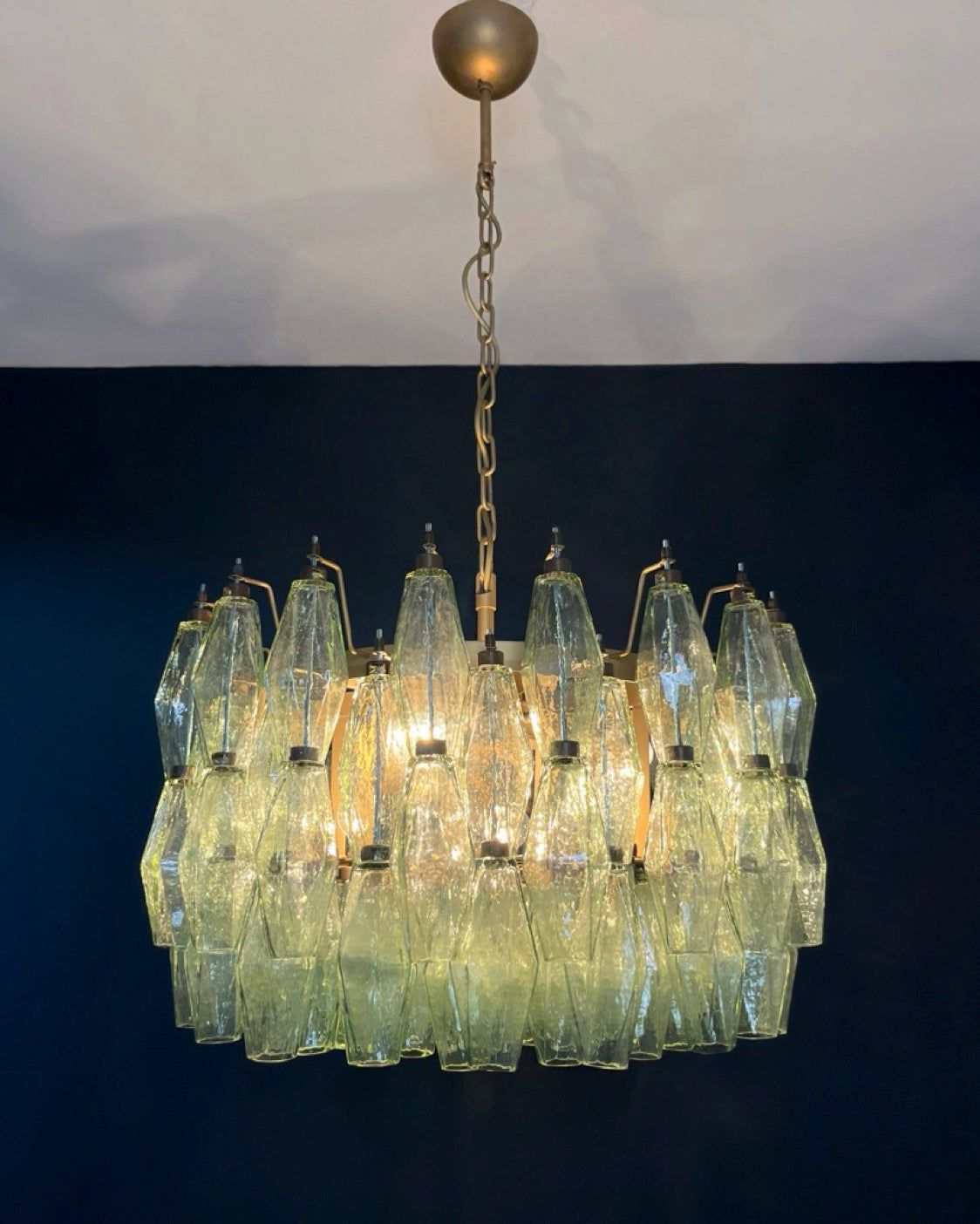 Amazing Murano glass Candelier – 107 green poliedri
