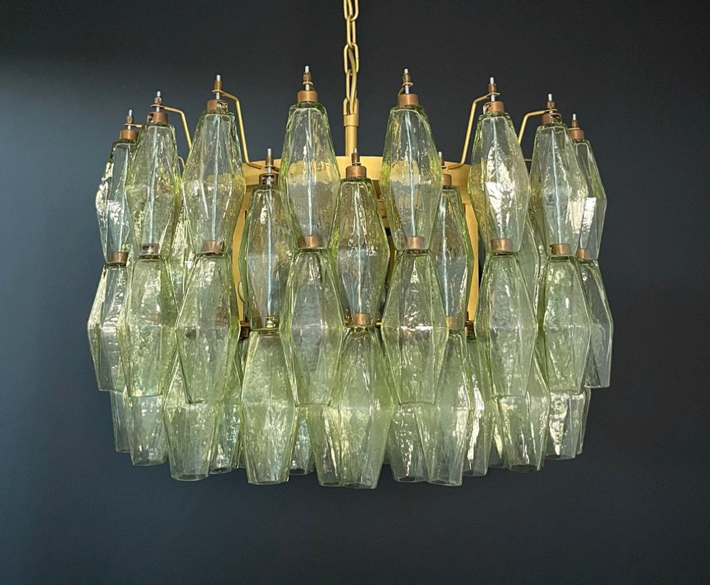 Amazing Murano glass Candelier – 107 green poliedri