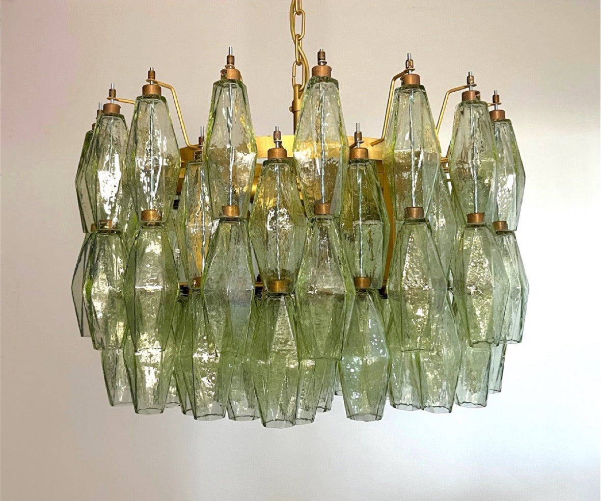 Amazing Murano glass Candelier – 107 green poliedri