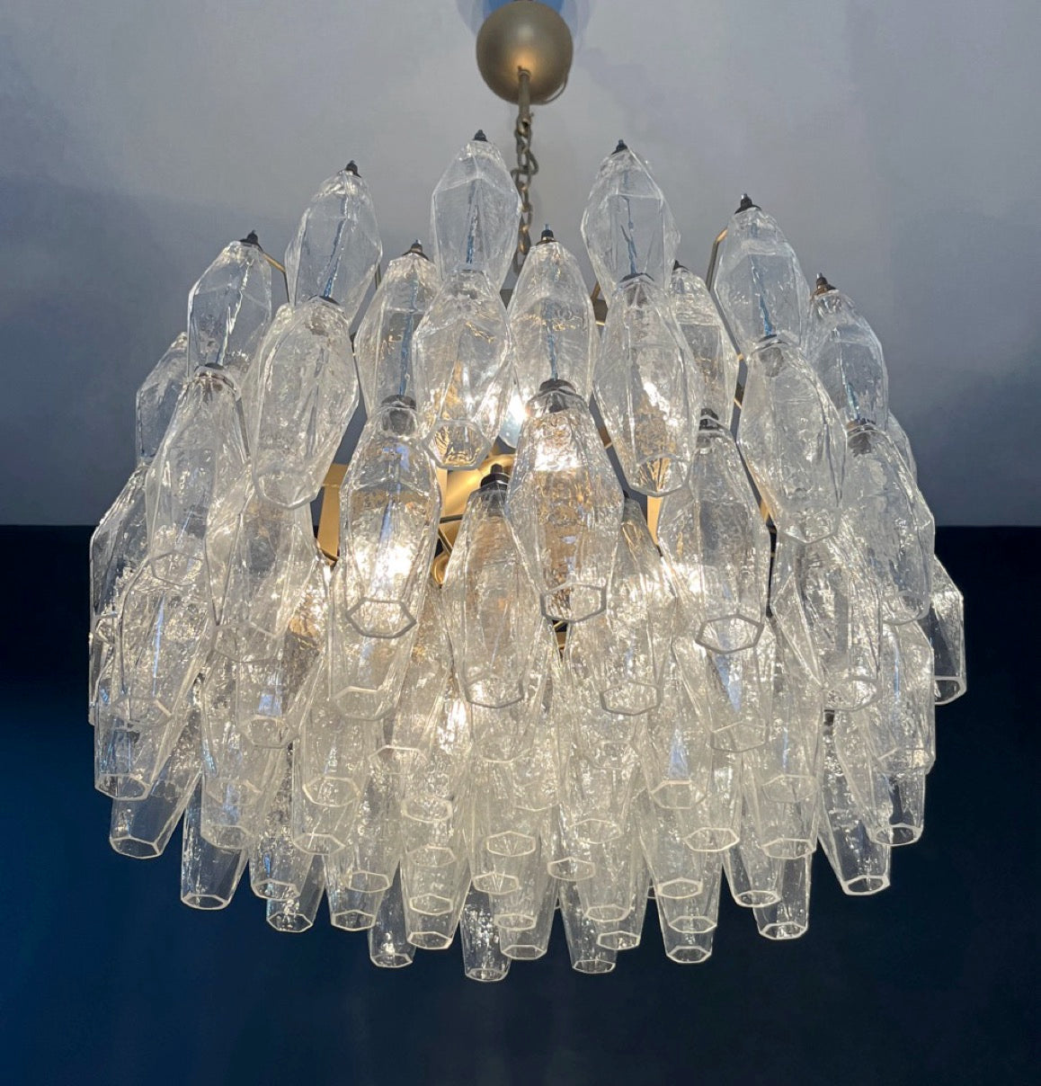 Amazing Murano glass Candelier – 107 clear poliedri