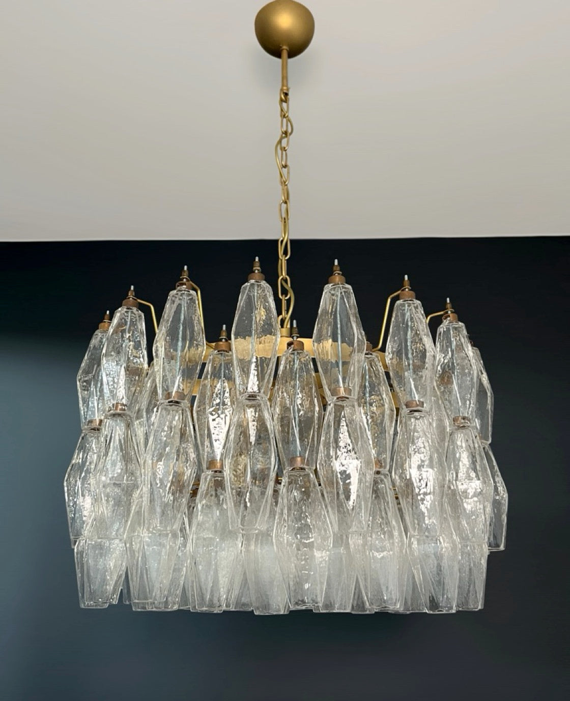 Amazing Murano glass Candelier – 107 clear poliedri