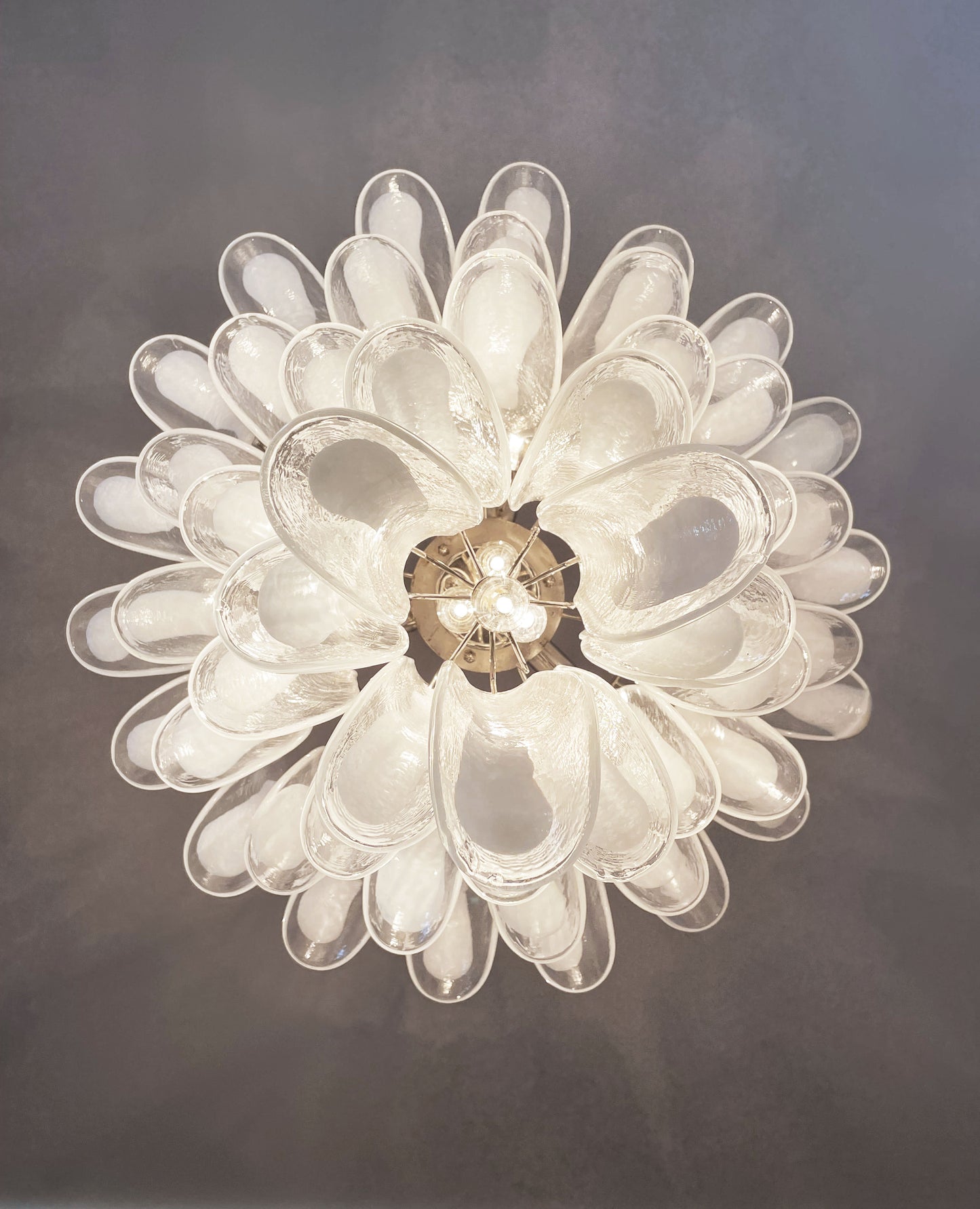 Murano Chandelier | 52 White Petal Glass