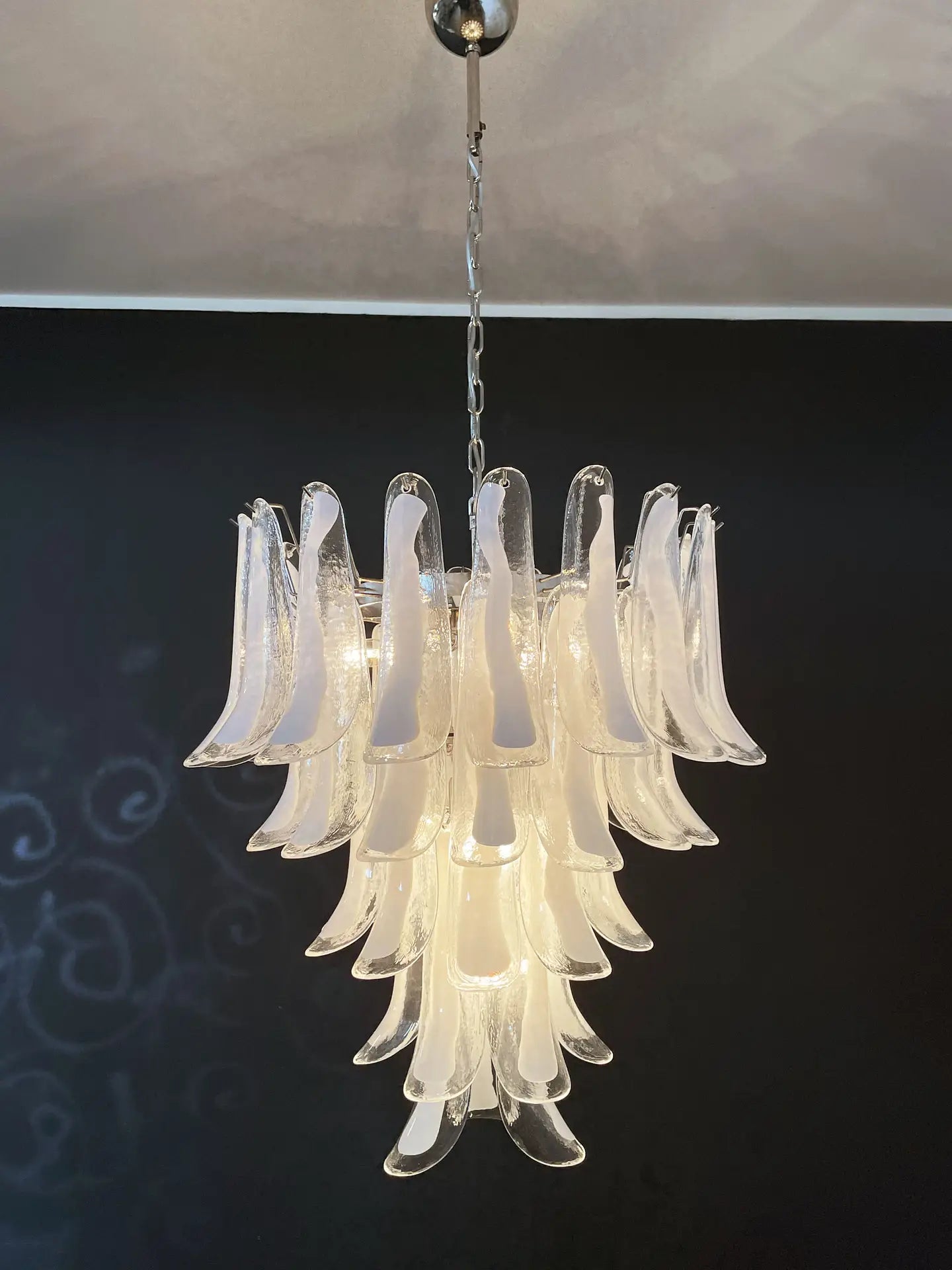 Murano Chandelier | 52 White Petal Glass