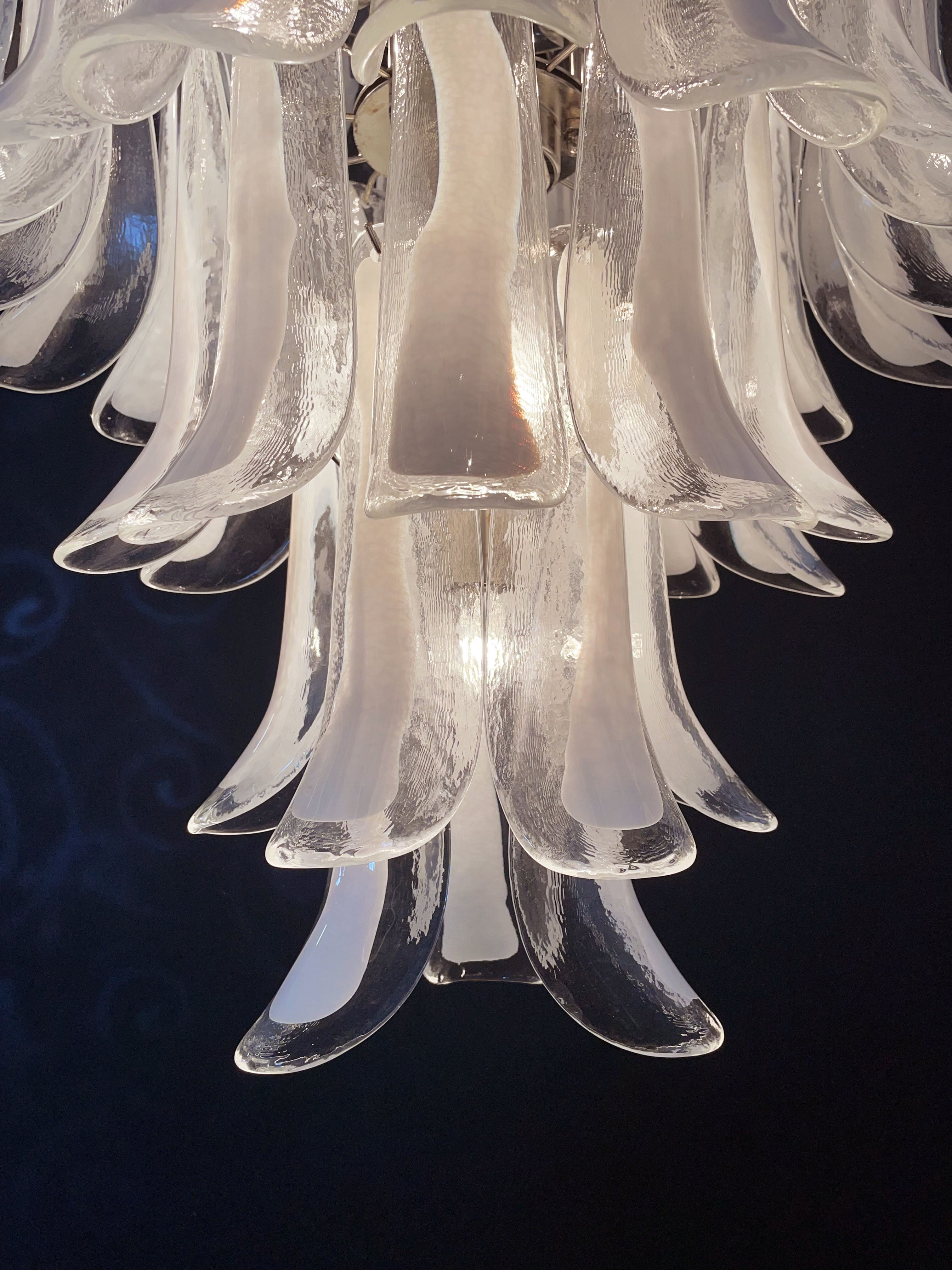 Murano Chandelier | 52 White Petal Glass