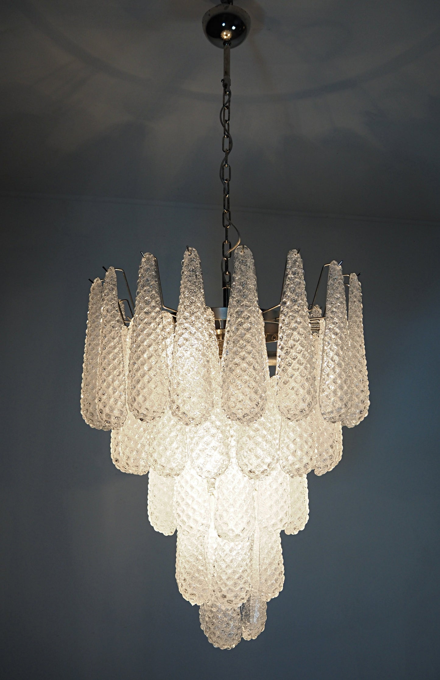 Lampadario Murano | 52 Gocce di Vetro Trasparente