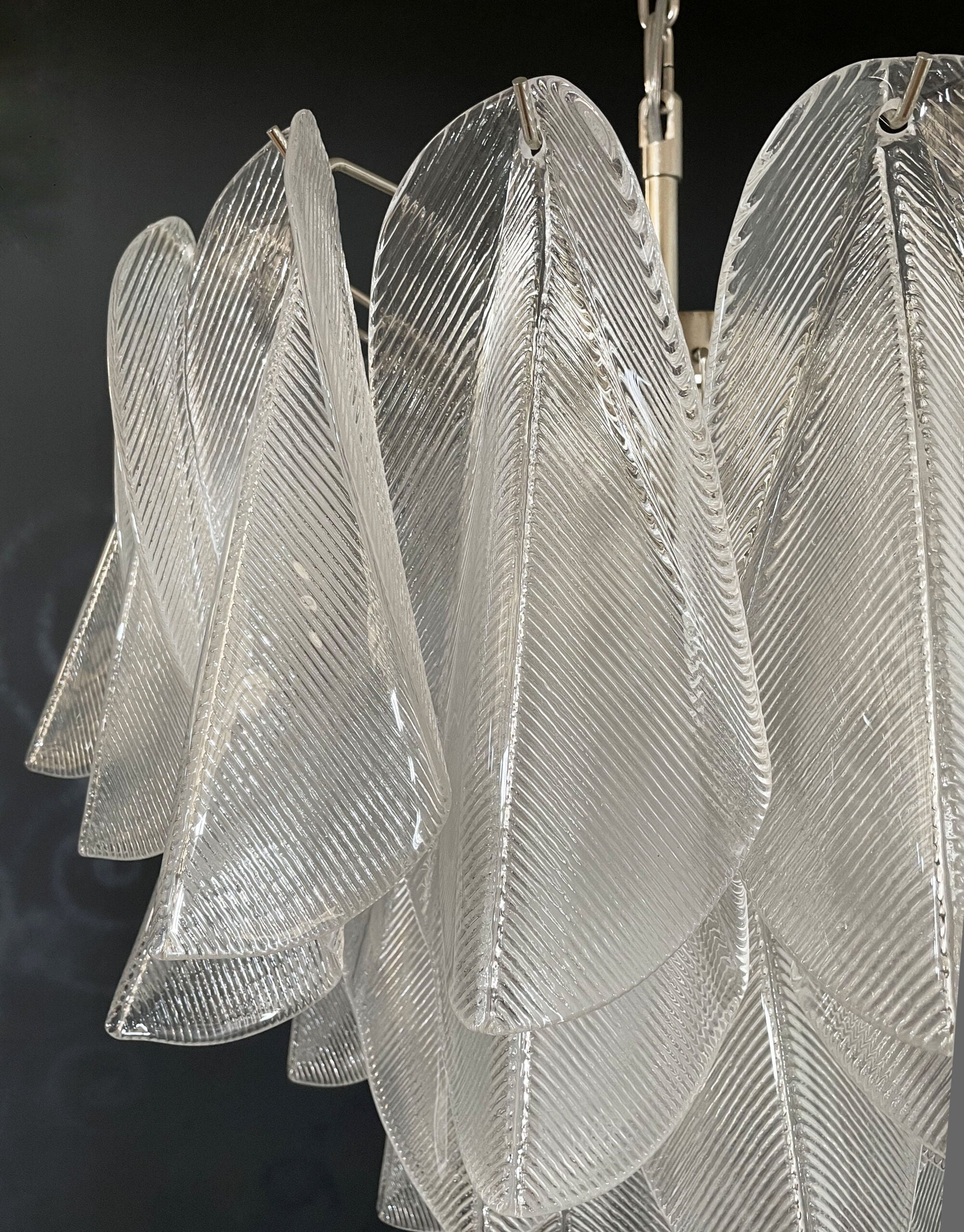 Murano Lysekrone – 41 Klare Rondiniglass – detalj 9 – Murano Classics