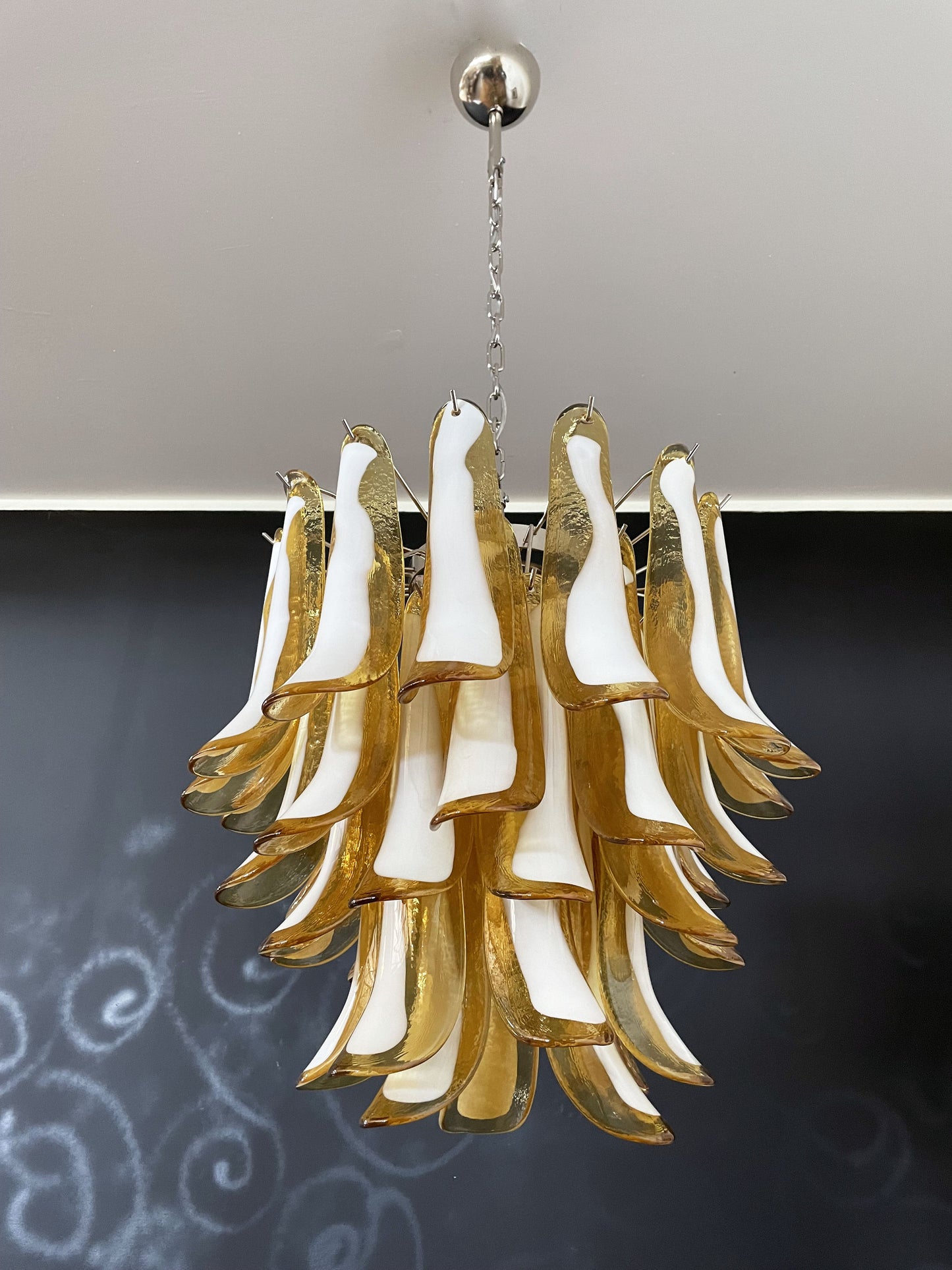 Murano Chandelier | 41 Caramel-Colored Petal Glass