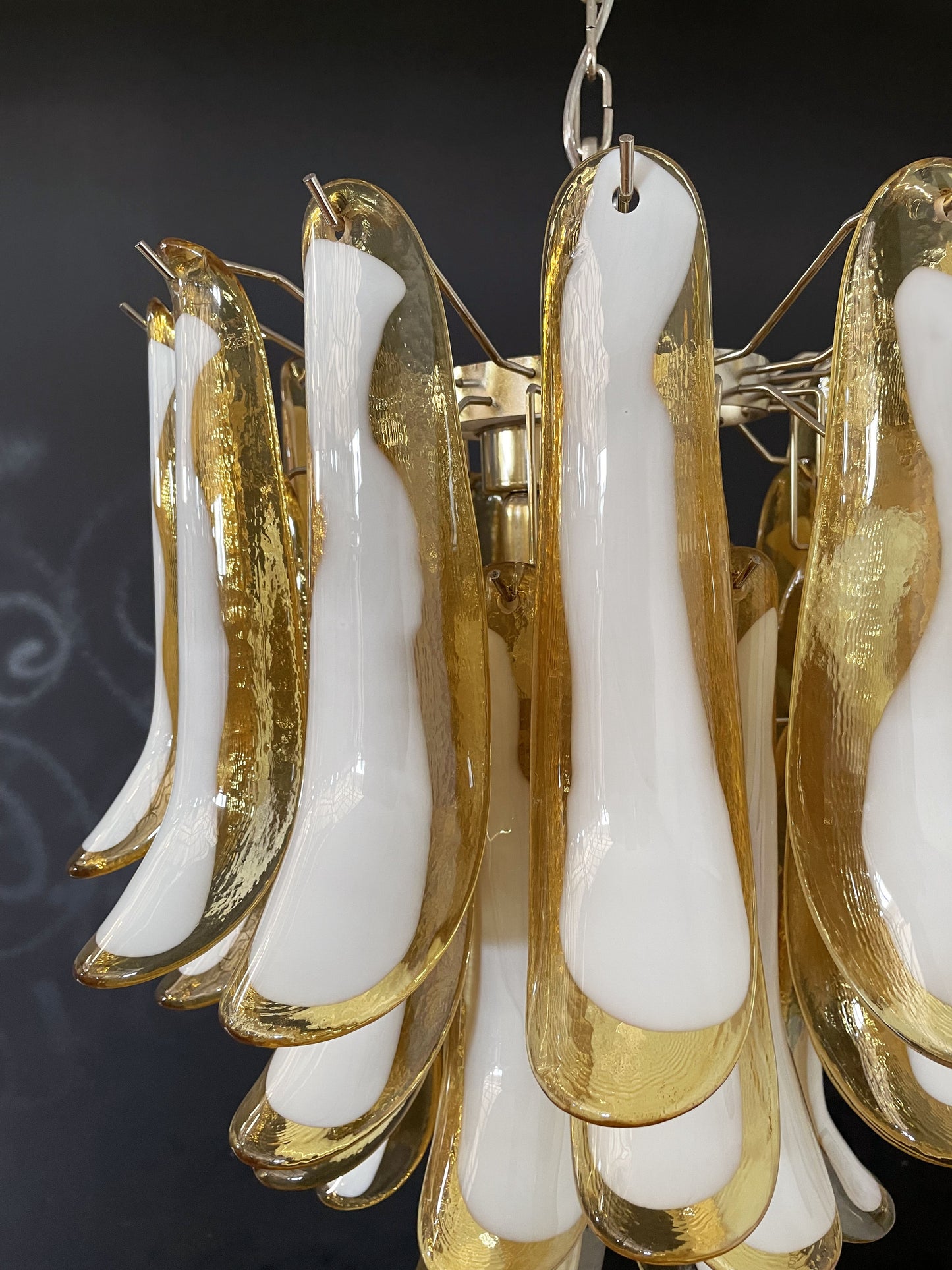 Murano Chandelier | 41 Caramel-Colored Petal Glass