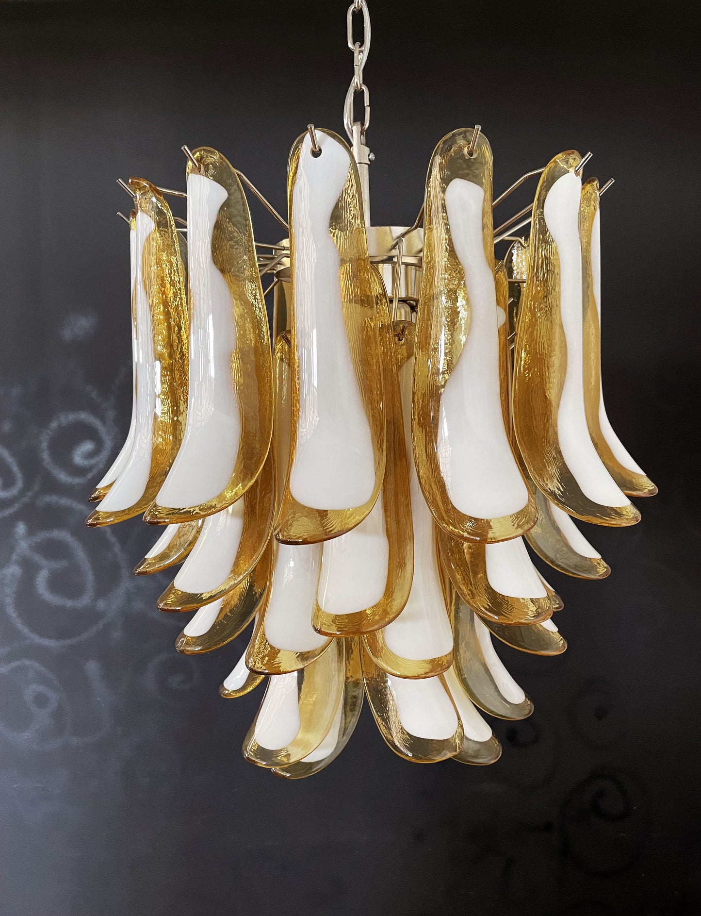 Murano Chandelier | 41 Caramel-Colored Petal Glass