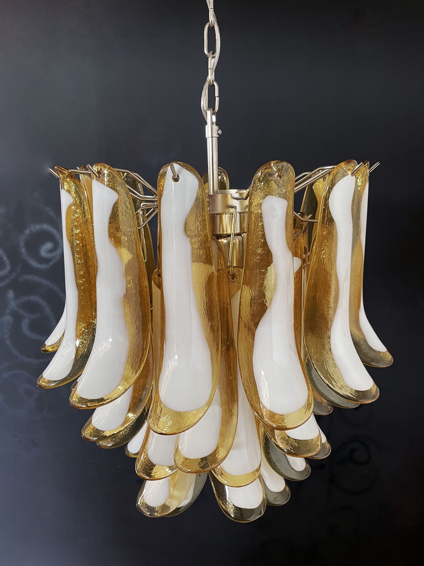 Murano Chandelier | 41 Caramel-Colored Petal Glass