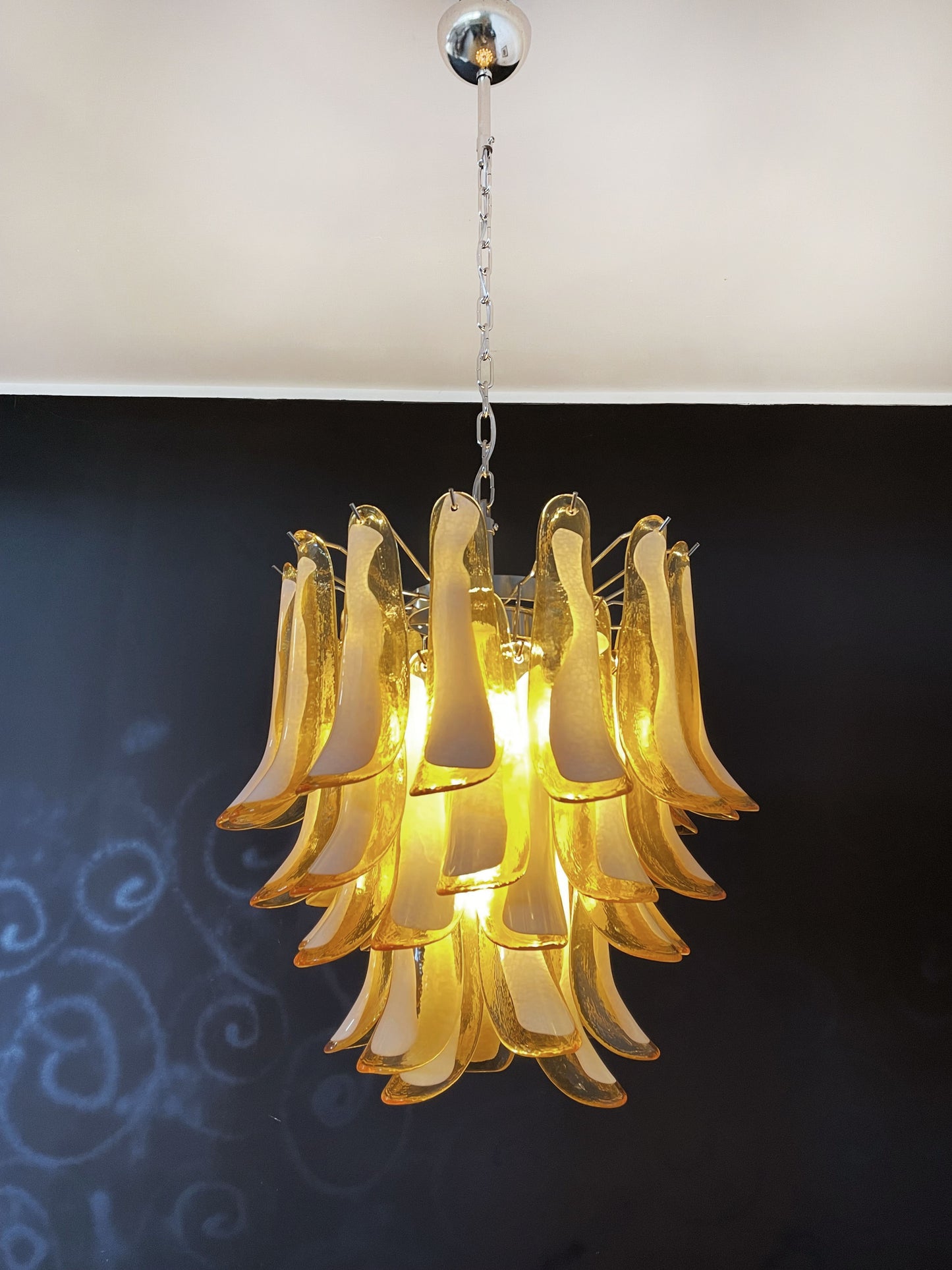 Murano Chandelier | 41 Caramel-Colored Petal Glass