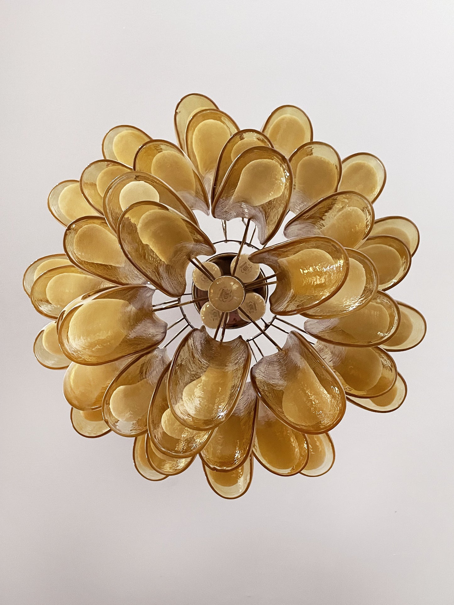 Murano Chandelier | 41 Caramel-Colored Petal Glass