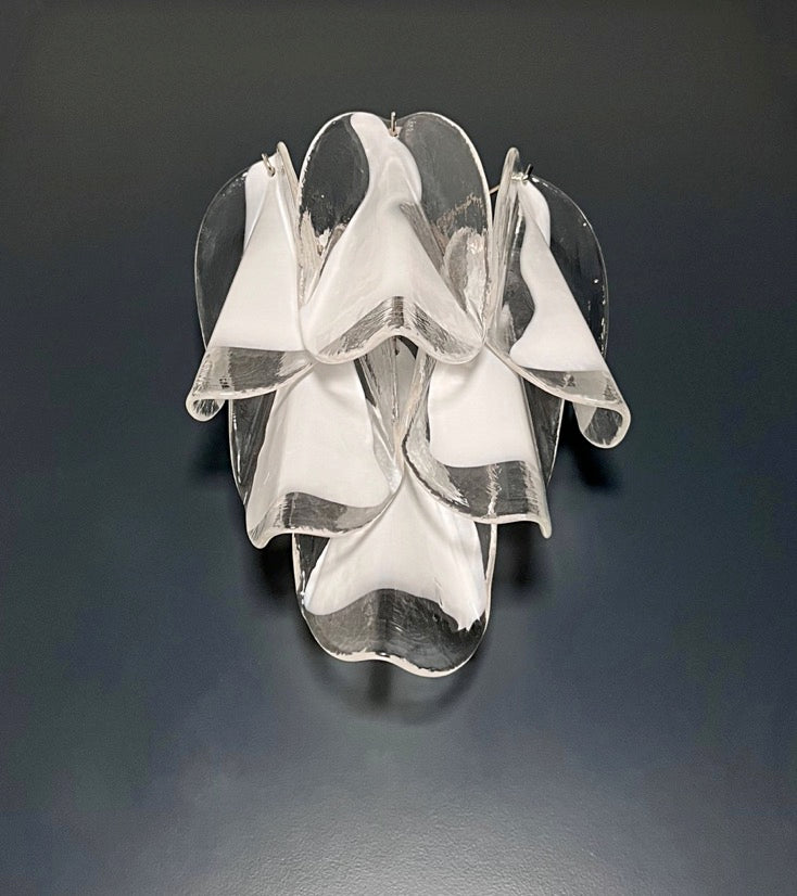 Murano Wandlampe – 12 Klare Weiße Rondinigläser – 2er-Set – Detail 7 – Murano Classics