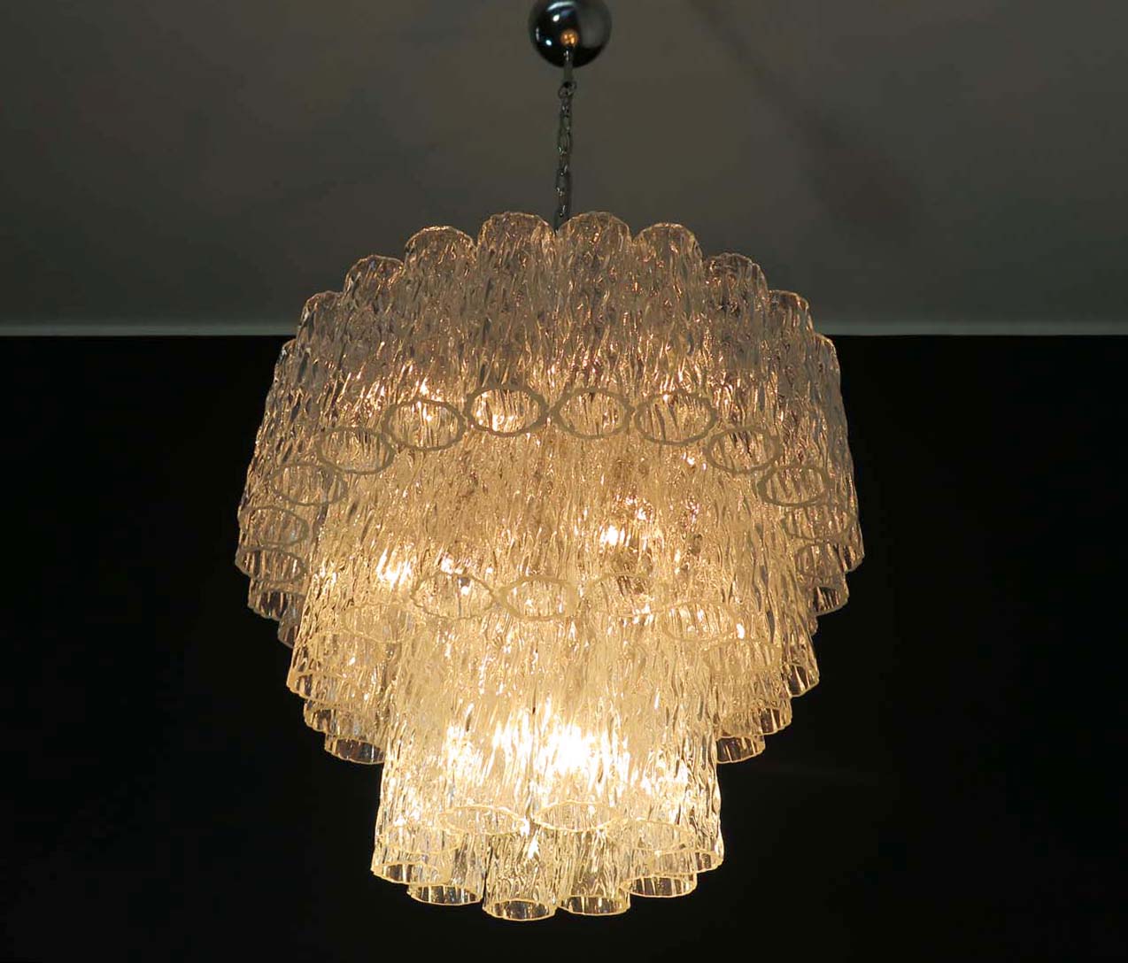Murano Chandelier – 52 Clear Tube Glass – detail 7 – Murano Classics