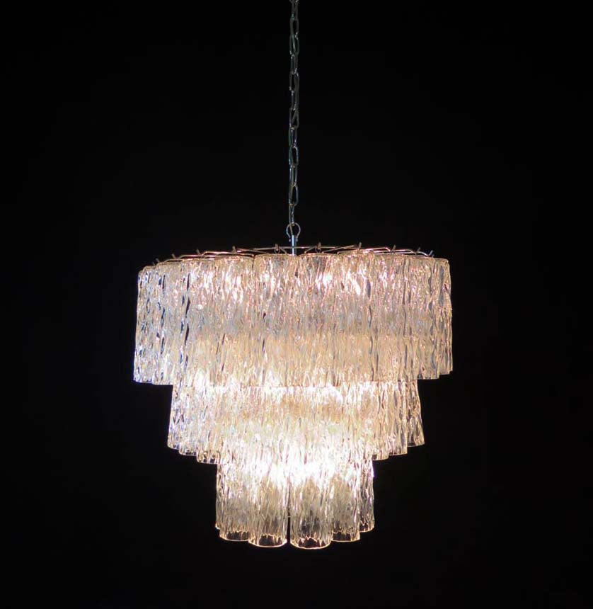 Murano Chandelier | 52 Clear Glass Tubes