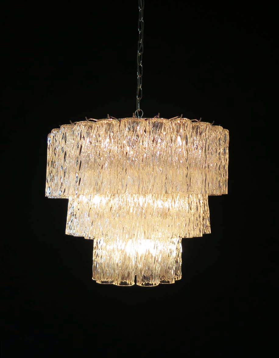 Murano Chandelier | 52 Clear Glass Tubes