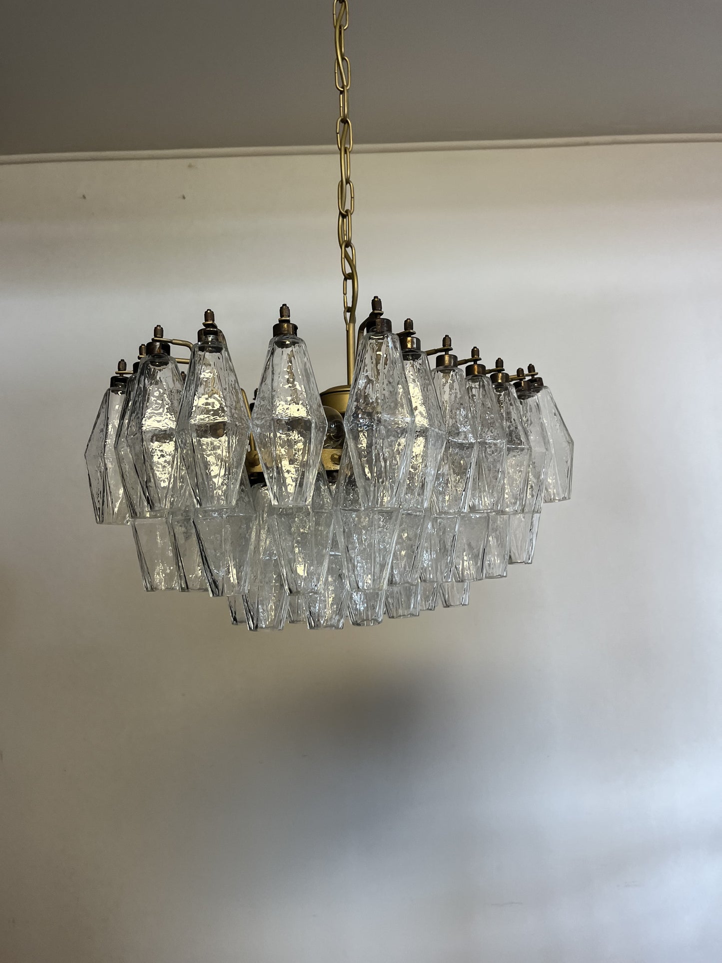 Murano-kroonluchter | 56 Heldere Poliedri Glas