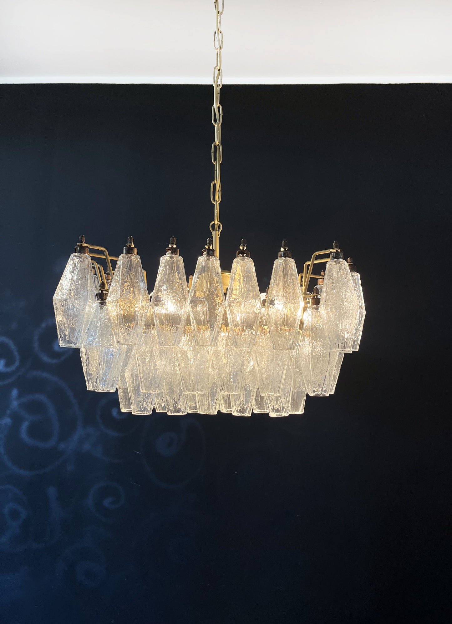 Murano-kroonluchter | 56 Heldere Poliedri Glas
