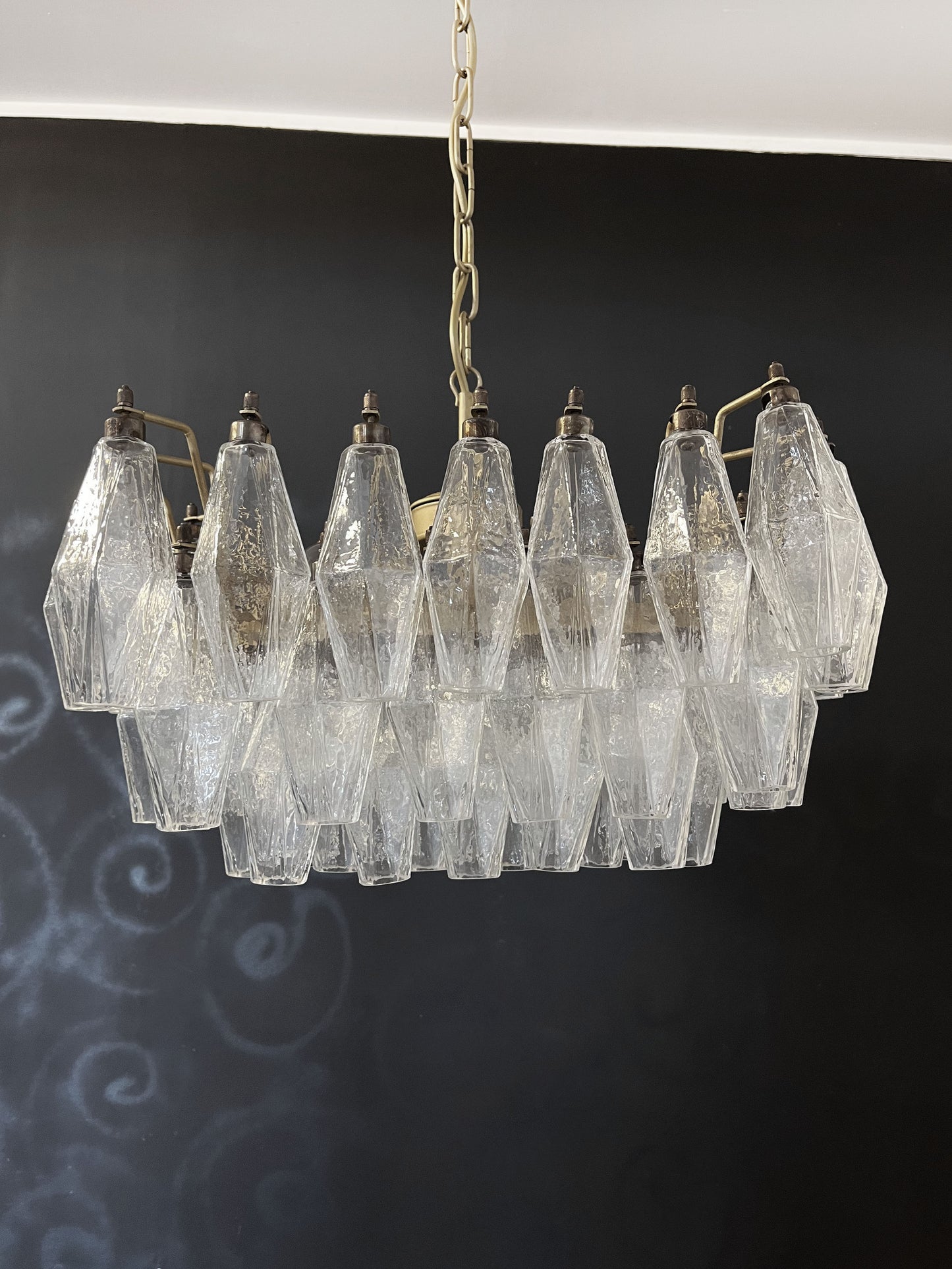 Murano-kroonluchter | 56 Heldere Poliedri Glas