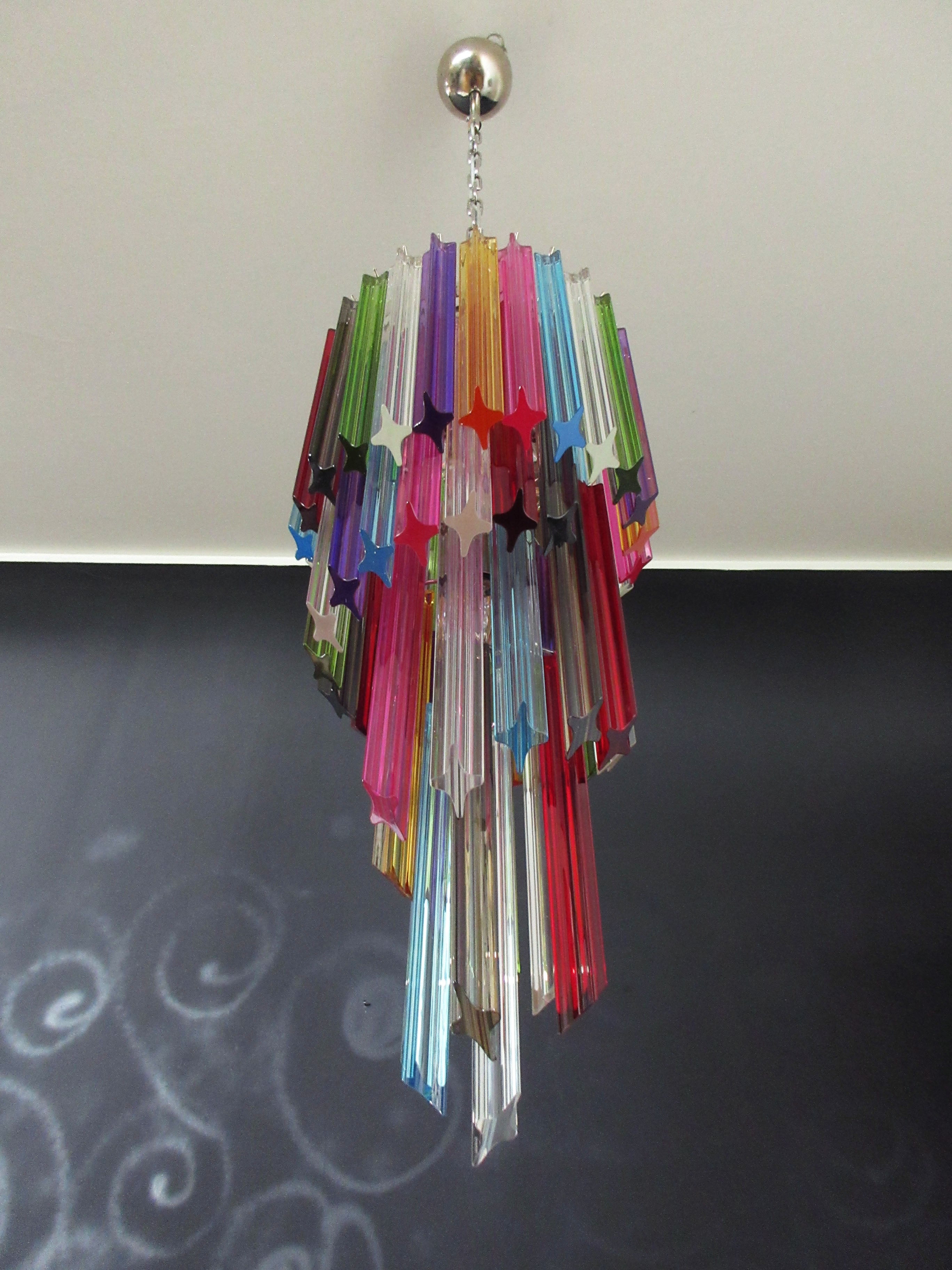 Murano Kronleuchter – 54 Mehrfarbige Prismengläser – Detail 5 – Murano Classics