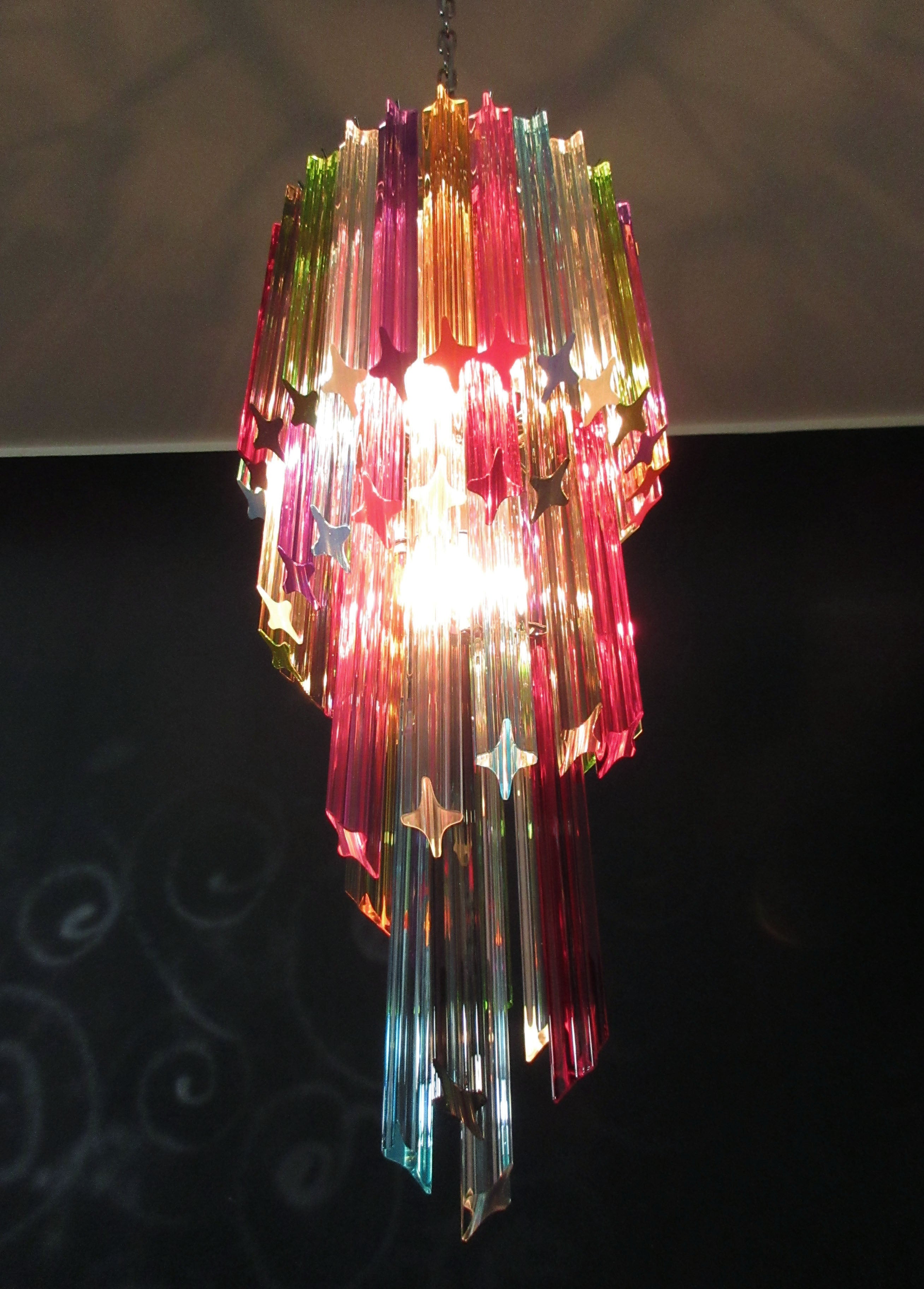 Murano Kronleuchter – 54 Mehrfarbige Prismengläser – Detail 9 – Murano Classics