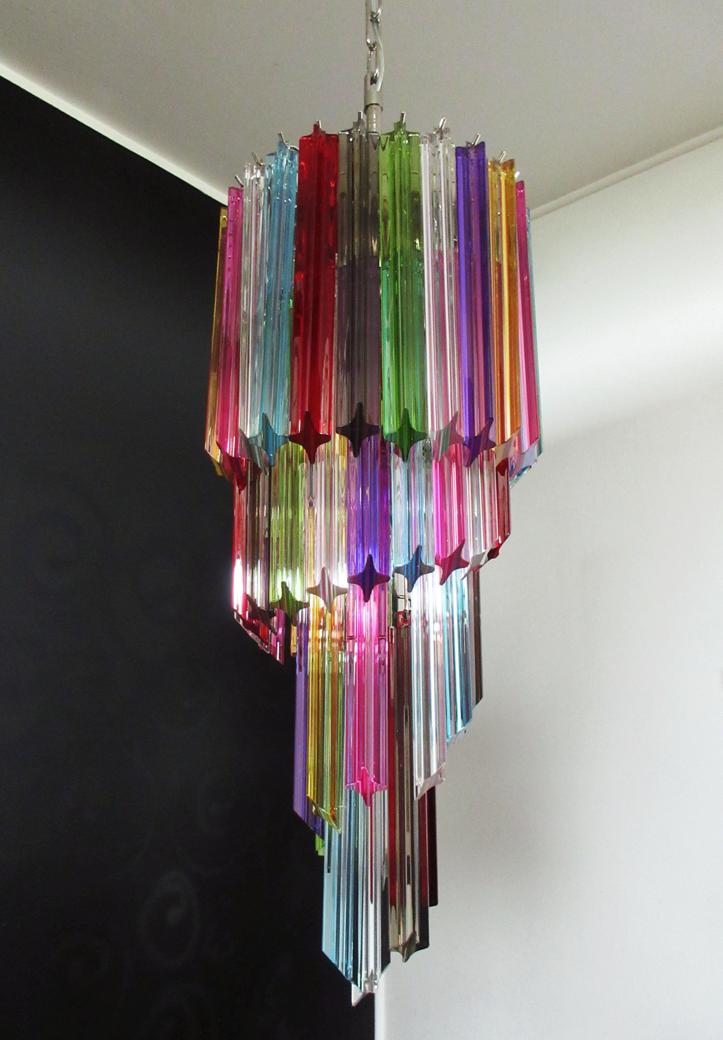 Murano Kronleuchter – 54 Mehrfarbige Prismengläser – Detail 4 – Murano Classics