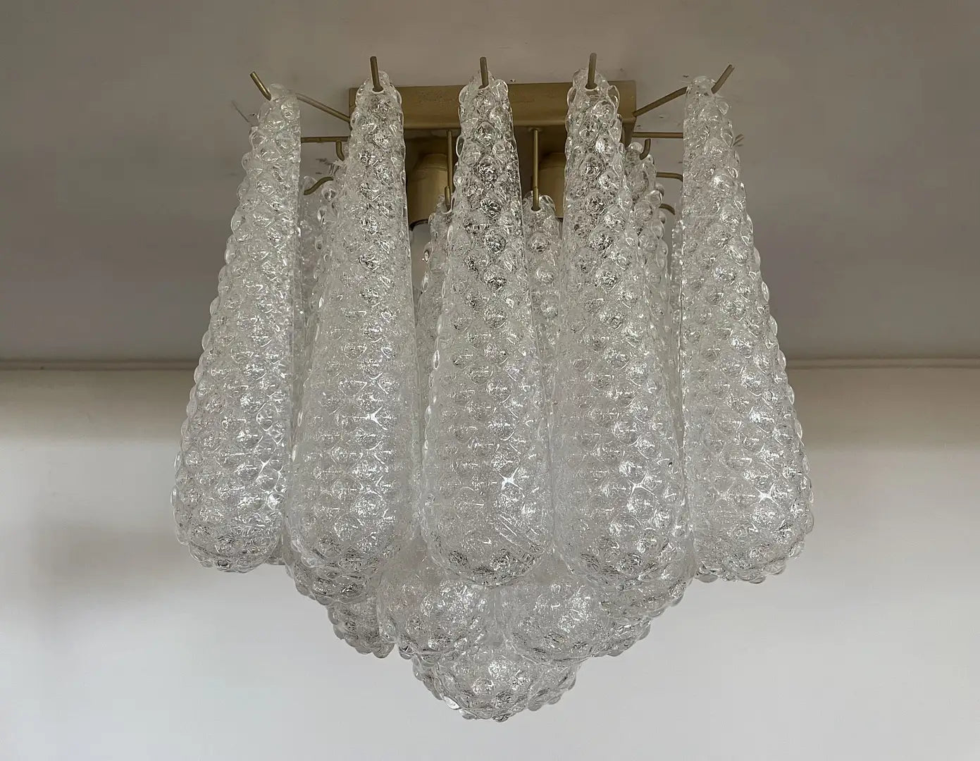 Murano Taklampe – 32 Klare Dråpeglass – Murano Classics