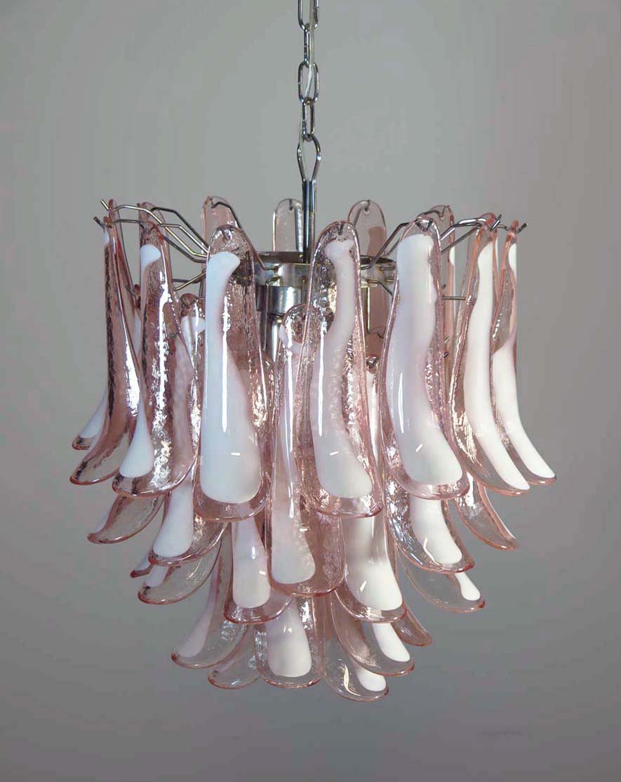 Murano Chandelier | 41 Pink Petal Glass